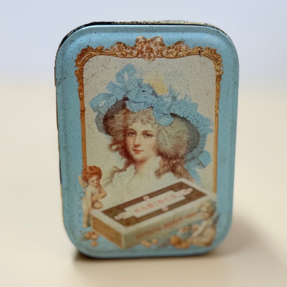 Vintage Nabisco National Biscuit Company Tin Blue Cherub Bristolware Small Box